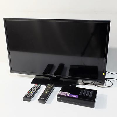 Viamo 33" TV Screen with Remote and Bush Digital TV Set Top Box