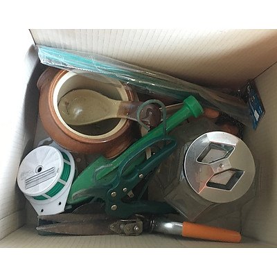 Large Assortment of Tools, Hardware, and Garden Accessories