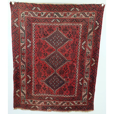 Vintage Persian Hand Knotted Wool Pile Rug