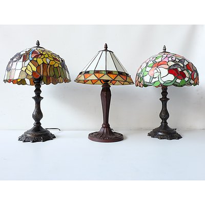 Three Tiffany Style Lamps