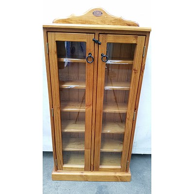 Rose Cottage Pine Display Cabinet