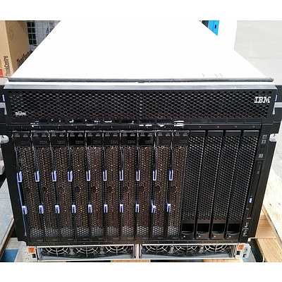 IBM BladeCentre H 14-Bay Blade Server Chassis w/ 10 x IBM HS21 Blade Servers
