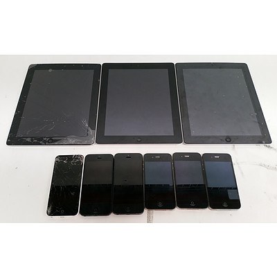 Assorted Apple iPhones and iPads - Lot of Nine