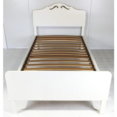 White Painted Single Bed Frame