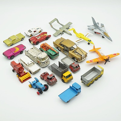 Group of Model Cars and Planes, Including Lesney, Matchbox, Corgi and Dinky