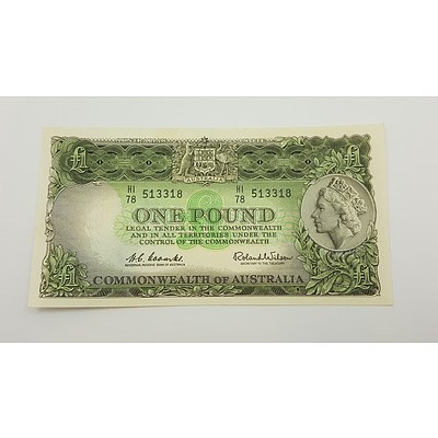 1961 Commonwealth of Australia QEII One Pound Bank Note