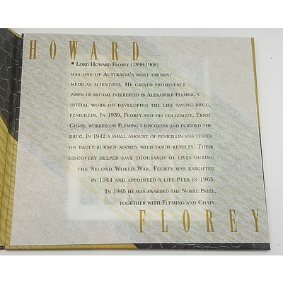 Commemorative Note and Stamp Portfolio - Howard Florey limited edition 1134 of 3500