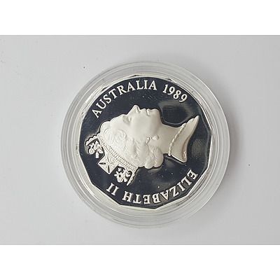 1989 Sterling Silver Masterpieces in Silver Gem Uncirculated Fifty Cent Coin - Captain James Cook