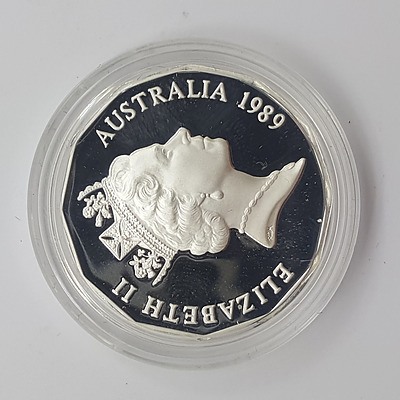 1989 Sterling Silver Masterpieces in Silver Gem Uncirculated Fifty Cent Coin - Australian Bicentenary