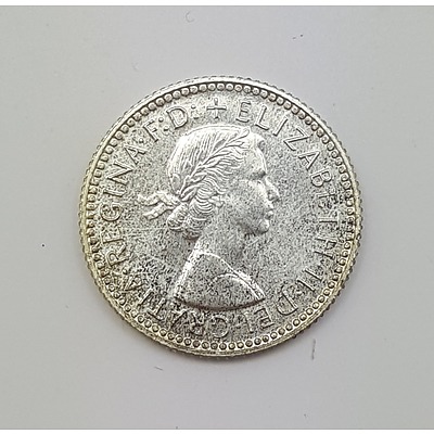 1963 Australian Sixpence in Brilliant Uncirculated Condition - Last Year of Issue