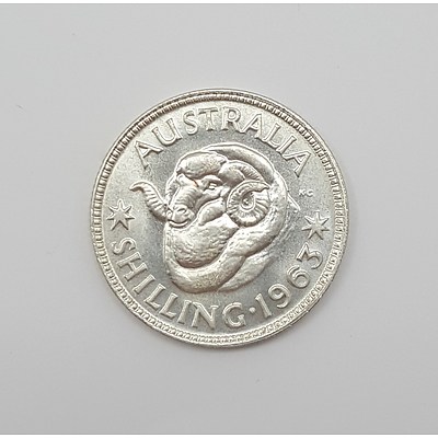 1963 Australian Shilling in Brilliant Uncirculated Condition- Last Year of Issue