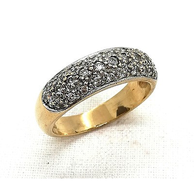 9ct Yellow Gold Invisible Set Diamond Ring