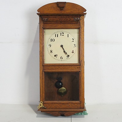 Oak Cased Wall Clock
