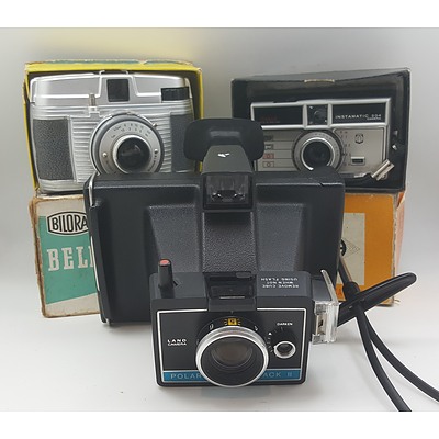 Assorted Cameras Including Polaroid Colour Pack Two, Boxed Bilora Bella 44 and Kodak Instamatic 204
