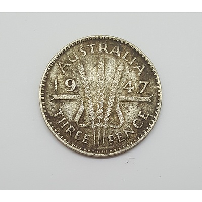 Scarce Key Date 1947 Australian Threepence
