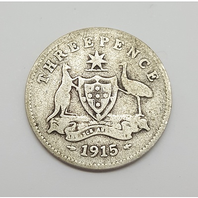 Rare Key Date 1915 Australian Threepence