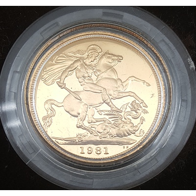 1981 Proof Sovereign Struck in 22ct Gold