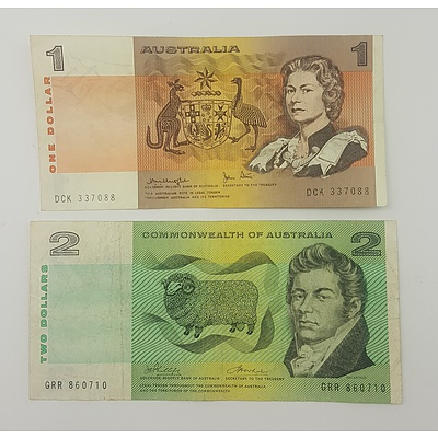 Two Australian Paper Notes with Interesting Serial Numbers