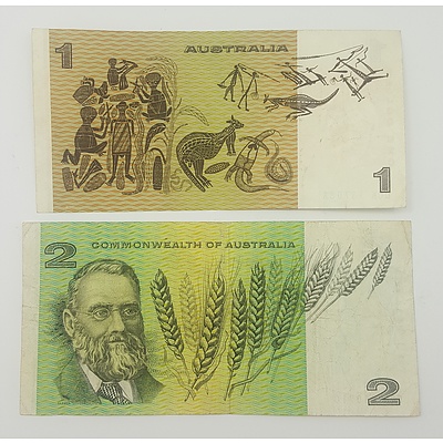 Two Australian Paper Notes with Interesting Serial Numbers