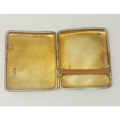 Sterling Silver Cigarette Card Case, London 1916 Approx. 85grams