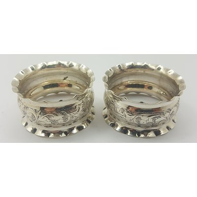Pair of Sterling Silver Napkin Rings - Chester 1906