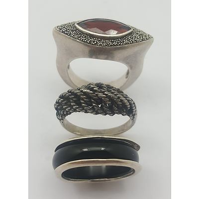 Three Sterling Silver Rings