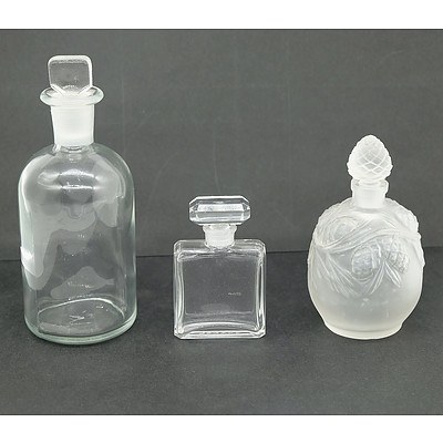 Three Glass Perfume Bottles Including a Chanel and Two Penhaligon Bottles