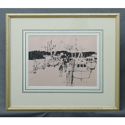 McNAMARA, Frank (1916-1995): Wharf. Ink