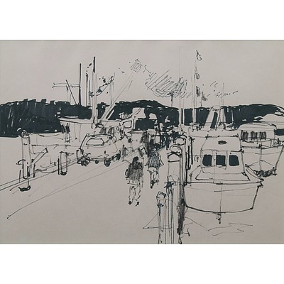 McNAMARA, Frank (1916-1995): Wharf. Ink