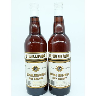 2 Bottles of McWilliams Pure Australian Royal Reserve Dry Sherry 750ml
