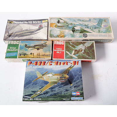 Group of Five Medium Sized Model Planes