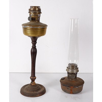 Two Antique Aladdin Oil Lamps
