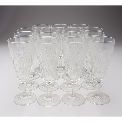 Fifteen Cut Crystal Champagne Flutes
