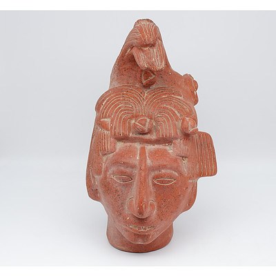 Reproduction Mayan Pakal the Great Ceramic Head