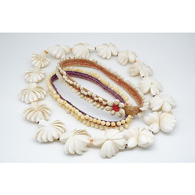 Two Shell Headbands and One Shell Necklace