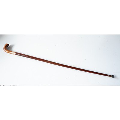 Walking Stick with Monogrammed 9CT Gold Band