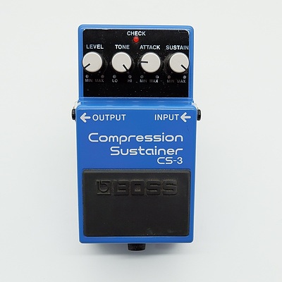 Boss Compression Sustainer CS-3 and Boss Chromatic Tuner TU-2 Guitar Pedals