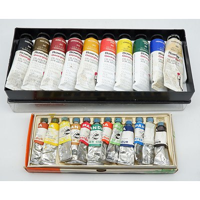 Group of Paint Brushes, Pencils, Paints and Other Art Accessories