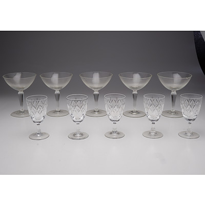 Large Group of Cut Crystal and Cut Glass