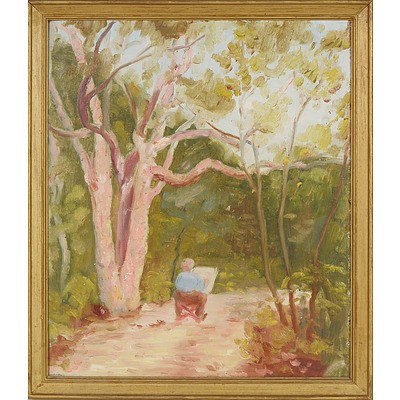 Artist Unknown (Narrabeen NSW) Evelyn Sitting in Chair, Oil on Board 