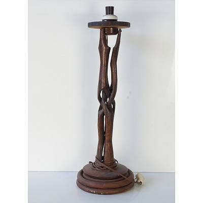 Tall Carved Intertwining Branches Table Lamp Base