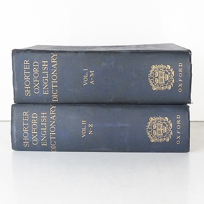 Two Shorter Oxford English Dictionary Books