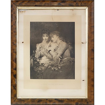 A Thorn Betwixt Two Roses Antique Engraving and a Photo Frame