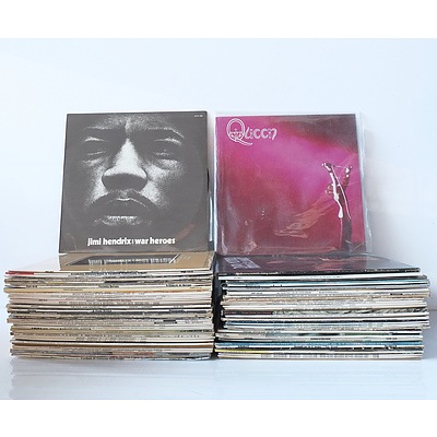 Large Group of Classical and Rock Vinyl Records Including Queen, Mozart, Status Quo and More