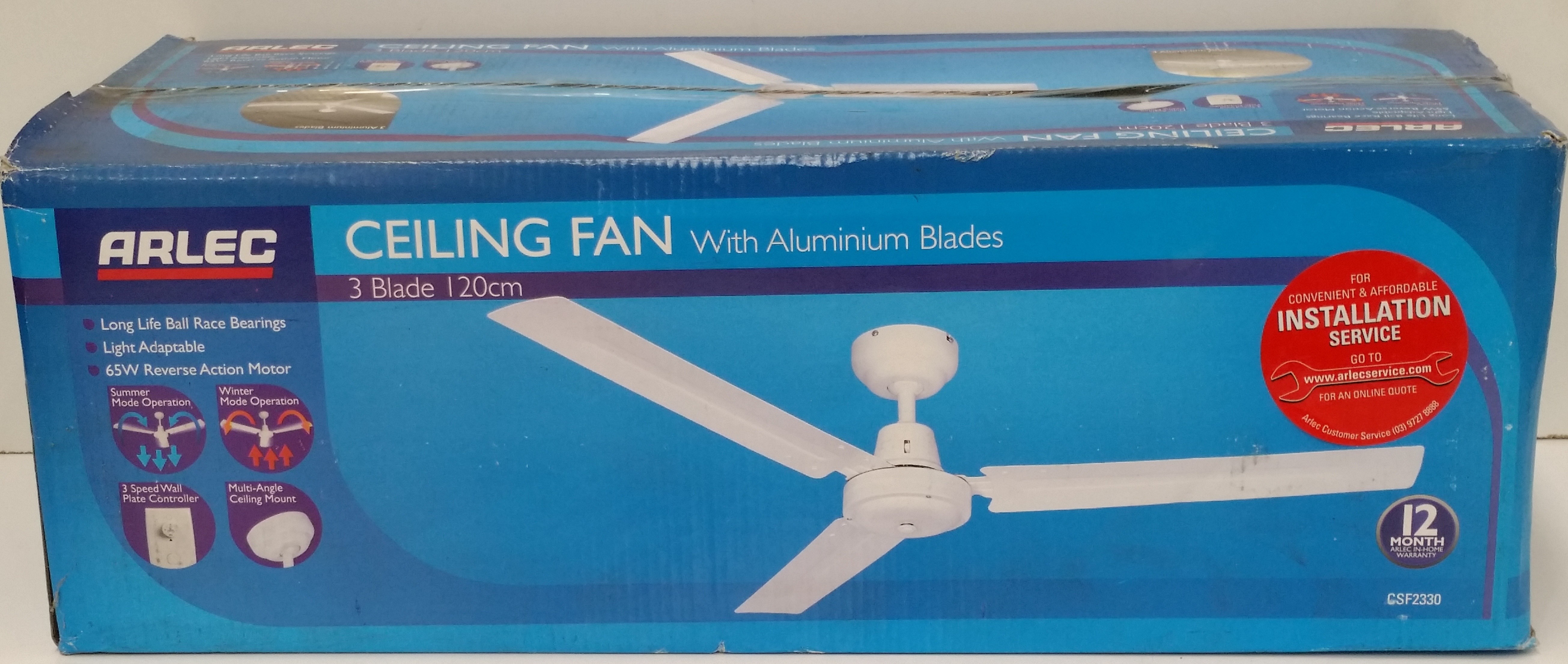 Arlec Three Blade 120cm Ceiling Fans Lot Of Two Brand New