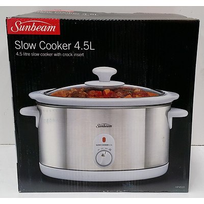 Sunbeam 4.5 Litre Slow Cooker - Brand New
