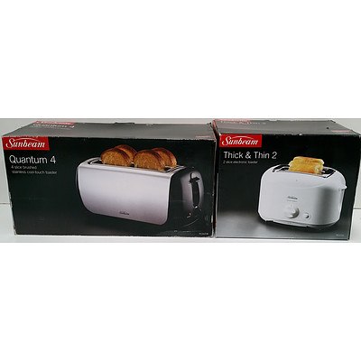 Sunbeam Quantum 4 and Thick & Thin 2 Toasters - Brand New