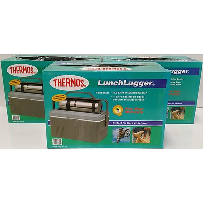 Thermos Lunch Lugger Cooler and Flask Sets - Lot of Three - Brand New