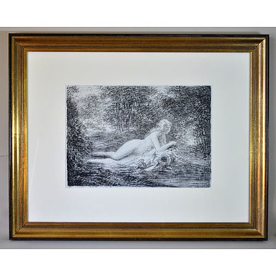 After RENOIR, Pierre-Auguste (French 1841-1919) Lady Bathing in Sunlight. Soft ground etching Print