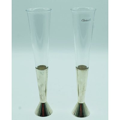 Pair of Christofle Champagne Flutes